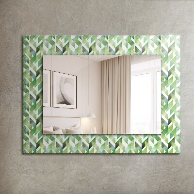 Decorative mirror Green geometric pattern