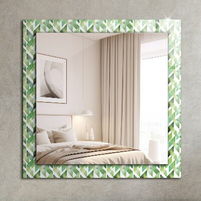 Decorative mirror Green geometric pattern