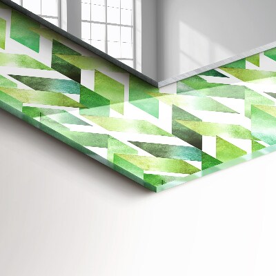 Decorative mirror Green geometric pattern