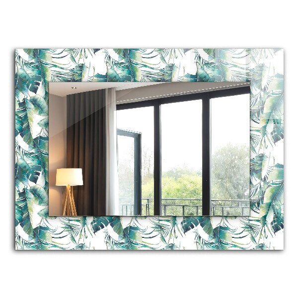 Decorative mirror Green tropical leaves