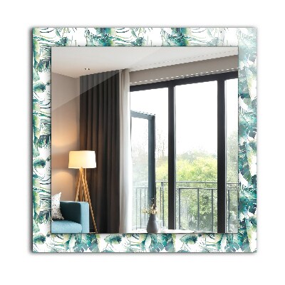 Decorative mirror Green tropical leaves