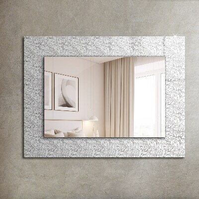 Mirror frame with print Monochrome floral pattern