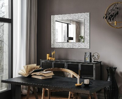 Mirror frame with print Monochrome floral pattern