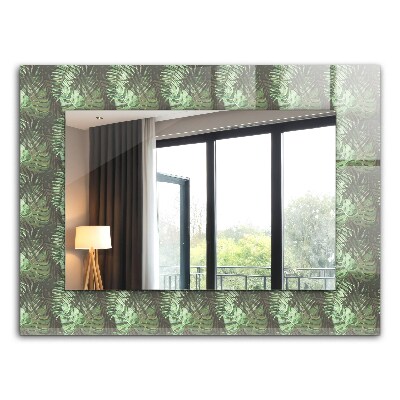 Wall mirror design Leaves of tropical plants