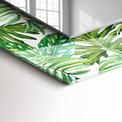 Decorative mirror Green tropical leaves