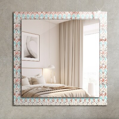 Mirror frame with print Colorful geometric pattern