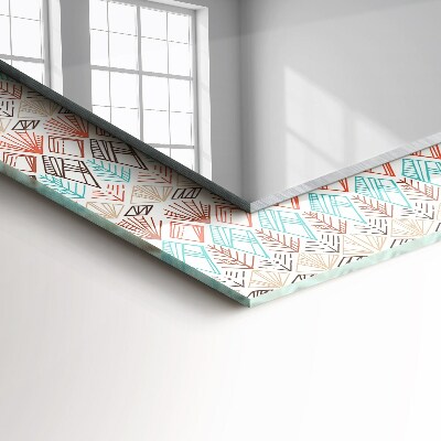 Mirror frame with print Colorful geometric pattern