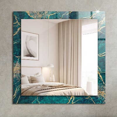 Wall mirror decor Green marble