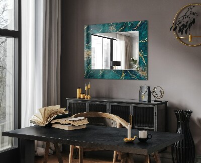 Wall mirror decor Green marble