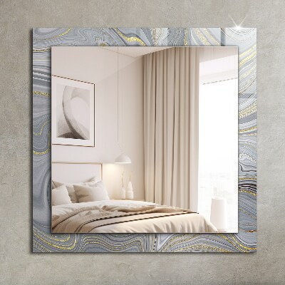 Mirror frame with print Abstract marble patterns