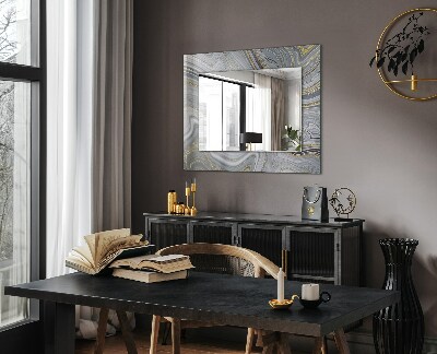 Mirror frame with print Abstract marble patterns