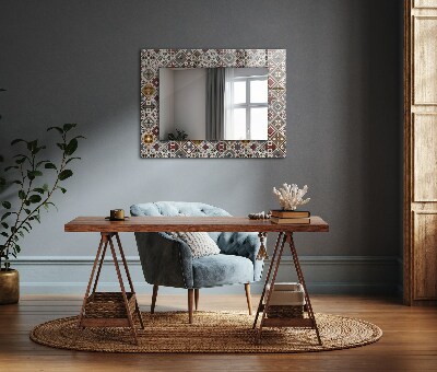 Printed mirror Colorful tile patterns