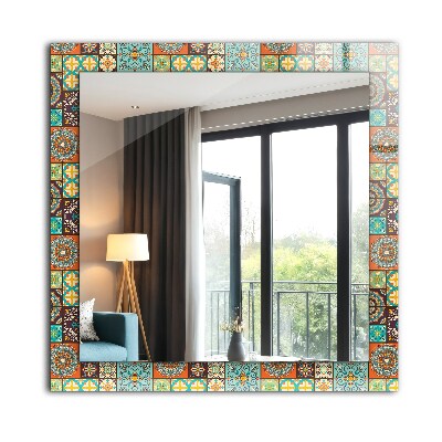 Wall mirror design Colorful tile mosaic