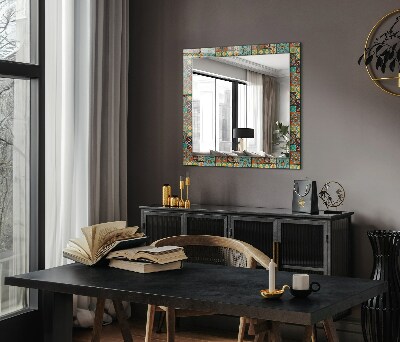 Wall mirror design Colorful tile mosaic