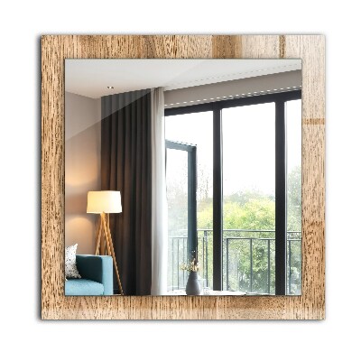 Wall mirror decor Wooden texture