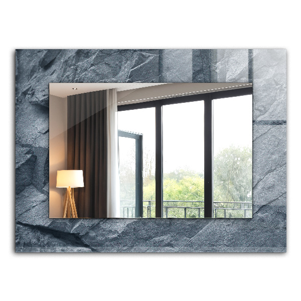 Mirror frame with print Rock textured stone