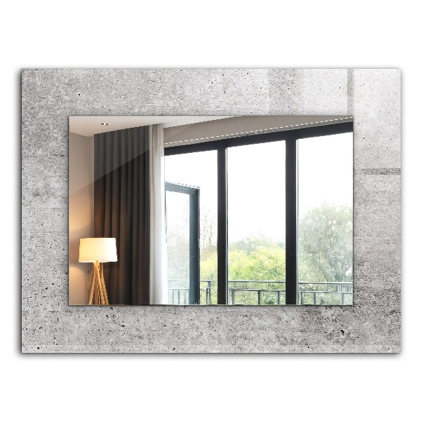 Mirror frame with print Concrete wall texture