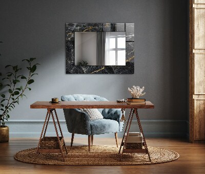 Decorative mirror Black marble veining