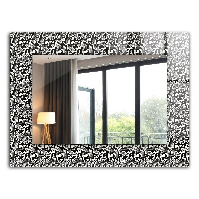 Wall mirror design Black and white ornaments