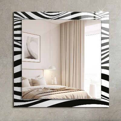 Wall mirror decor Black and white waves