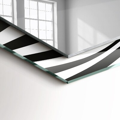 Wall mirror decor Black and white waves