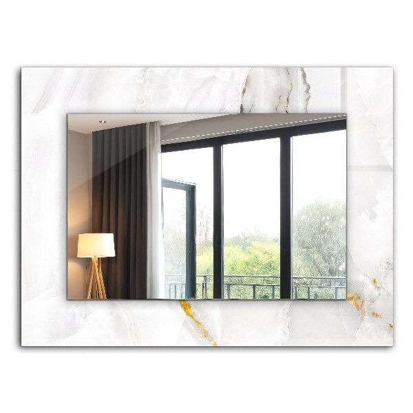 Wall mirror decor White marble pattern