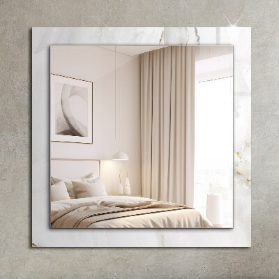 Wall mirror decor White marble pattern