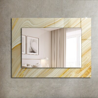 Wall mirror design Yellow abstract lines