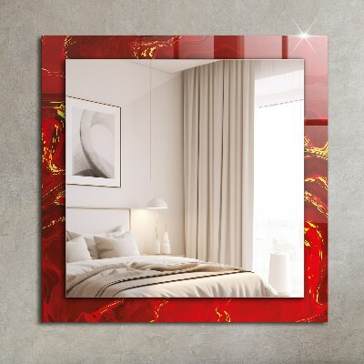 Decorative mirror Abstract red paint