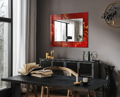 Decorative mirror Abstract red paint