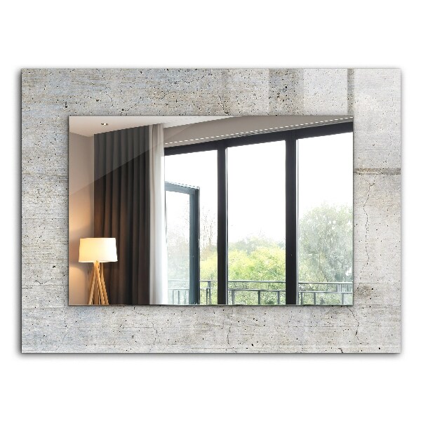 Mirror frame with print Cracked concrete wall