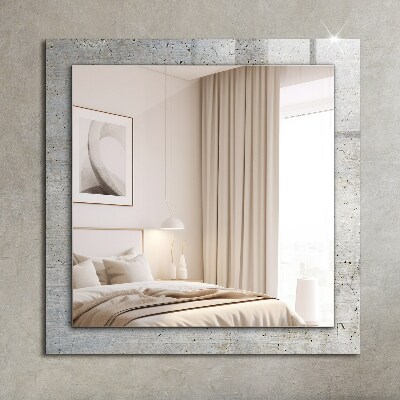 Mirror frame with print Cracked concrete wall