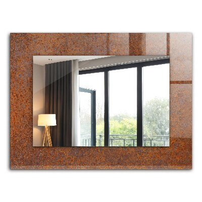 Wall mirror design Rusty metal surface