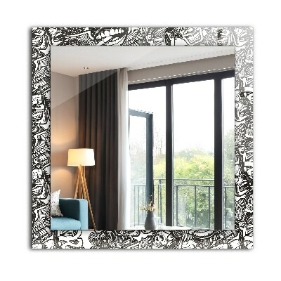 Decorative mirror Black and white patterns