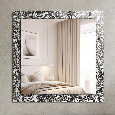 Decorative mirror Black and white patterns