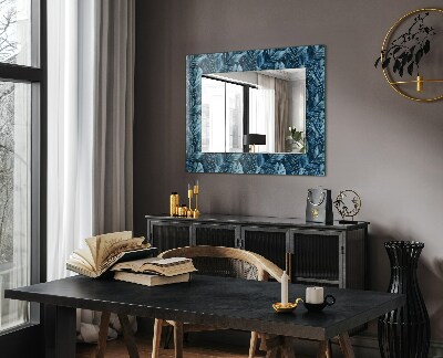 Decorative mirror Blue leaves pattern