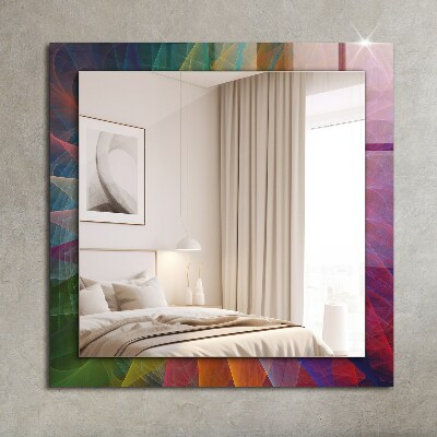 Mirror frame with print Colorful abstract spiral