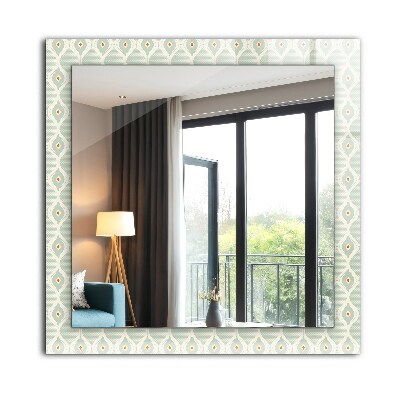 Wall mirror design Green geometric pattern