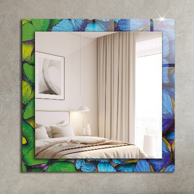 Decorative mirror Blue and green butterflies