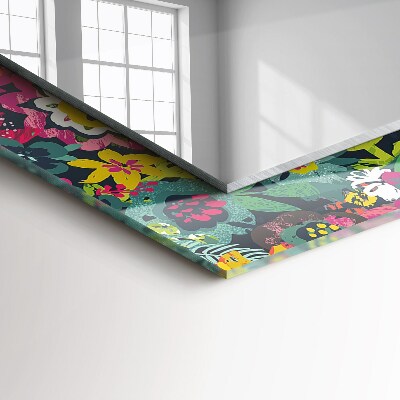 Wall mirror design Colorful floral patterns