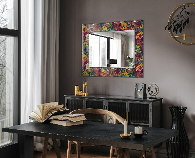 Wall mirror design Colorful floral patterns