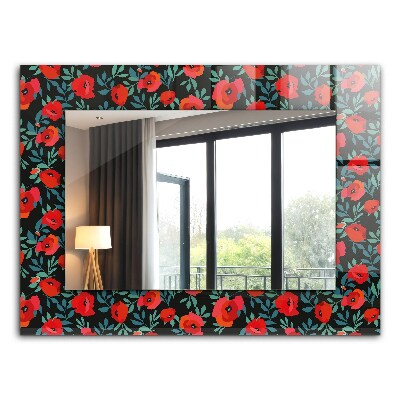 Wall mirror decor Poppies Flowers