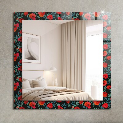 Wall mirror decor Poppies Flowers