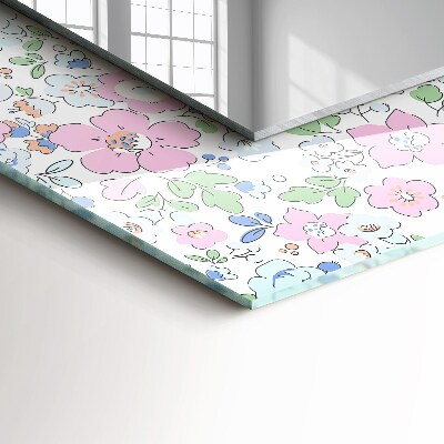 Wall mirror design Floral fabric pattern