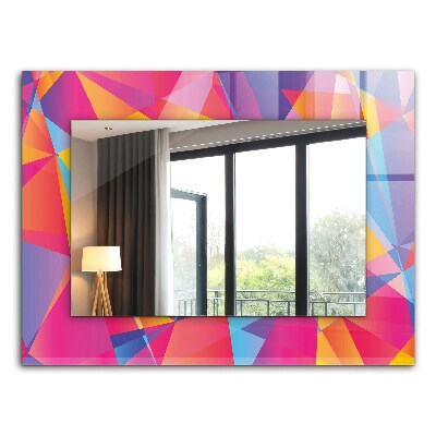 Mirror frame with print Colorful geometric patterns