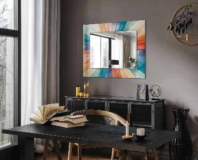 Wall mirror design Colorful light rays