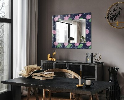 Decorative mirror Pink lotus flowers