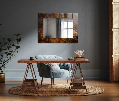 Wall mirror decor Rusty metal surface