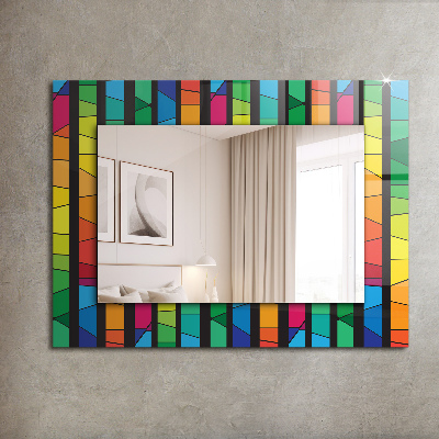 Printed mirror Colorful stained glass stripes