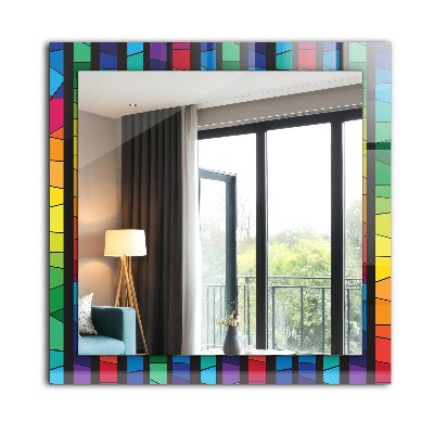 Printed mirror Colorful stained glass stripes